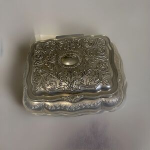 Godinger Silver Art Co. Silver Plated Jewelry Box w/ Scrolling Decoration